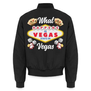 Was In Las Vegas Passiert Bleibt In Las Vegas - Unisex Bomberjacke - Schwarz - Hinten - AI Model Male 185 light (185cm)