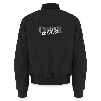 Choir -Alto singer - Unisex Bomberjacke - Schwarz - Hinten - AI Model Male 185 light (185cm)