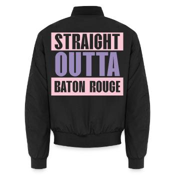 Straight Outta Baton Rouge Baton Baton Twirling - Unisex Bomberjacke - Schwarz - Hinten - AI Model Male 185 light (185cm)