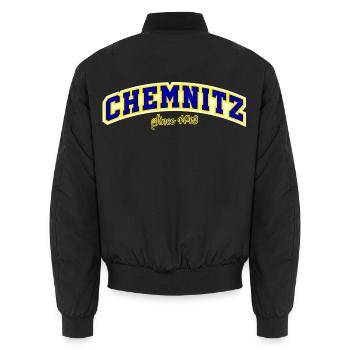 CHEMNITZ - Unisex Bomberjacke - Schwarz - Hinten - AI Model Male 185 light (185cm)