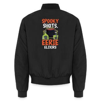 Spooky Shots Unheimliche Elixiere Barkeeper Hallow - Unisex Bomberjacke - Schwarz - Hinten - AI Model Male 185 light (185cm)