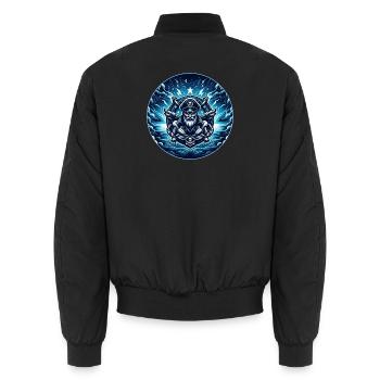 Captain in the Storm Logo - Unisex Bomber Jacket - black - Back - AI Model Male 185 light (185cm)