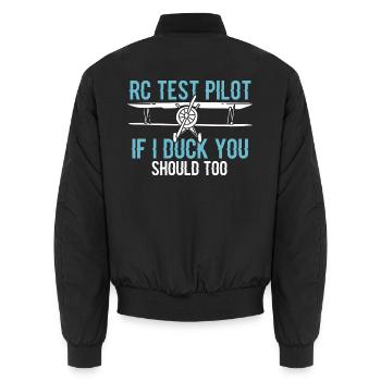 RC-Pilot RC-Modellflug RC-Modellbau - Unisex Bomberjacke - Schwarz - Hinten - AI Model Male 185 light (185cm)