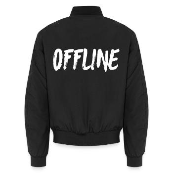 Offline Bold Brushstroke - Unisex Bomberjacke - Schwarz - Hinten - AI Model Male 185 light (185cm)