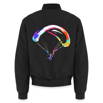 Kühner Gleitschirmflieger Aufwind - Unisex Bomberjacke - Schwarz - Hinten - AI Model Male 185 light (185cm)
