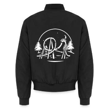 Pfeilschnelle Achterbahn Steilkurve - Unisex Bomberjacke - Schwarz - Hinten - AI Model Male 185 light (185cm)