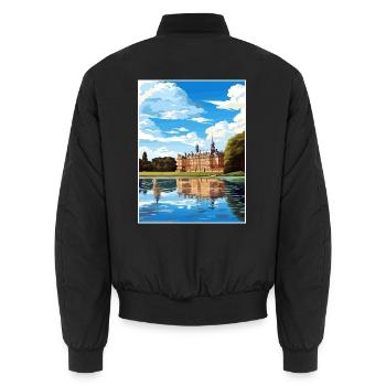 Potsdam Deutschland Vintage Reiseposter WPA Souvenir - Unisex Bomberjacke - Schwarz - Hinten - AI Model Male 185 light (185cm)