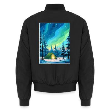 Lappland Nordlichter Insel Finnland Souvenir - Unisex Bomberjacke - Schwarz - Hinten - AI Model Male 185 light (185cm)