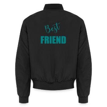 BEST FRIEND - Unisex Bomberjacke - Schwarz - Hinten - AI Model Male 185 light (185cm)
