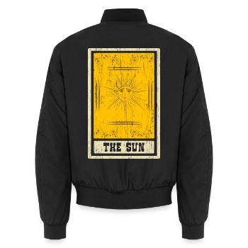Die Sonne Tarotkarte Schamane Wahrsagerei - Unisex Bomberjacke - Schwarz - Hinten - AI Model Male 185 light (185cm)