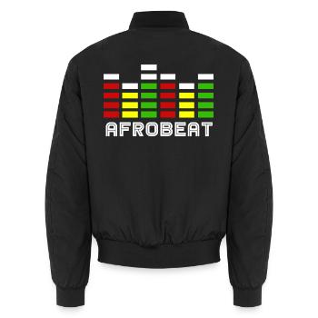 Rhythmischer Afro Beat Trommelkreis - Unisex Bomberjacke - Schwarz - Hinten - AI Model Male 185 light (185cm)