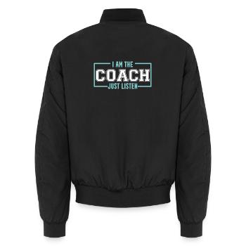 Trainer Shirt - Unisex Bomberjacke - Schwarz - Hinten - AI Model Male 185 light (185cm)