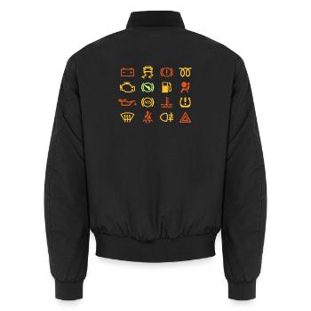 Auto-Kontrollleuchten - Unisex Bomberjacke - Schwarz - Hinten - AI Model Male 185 light (185cm)