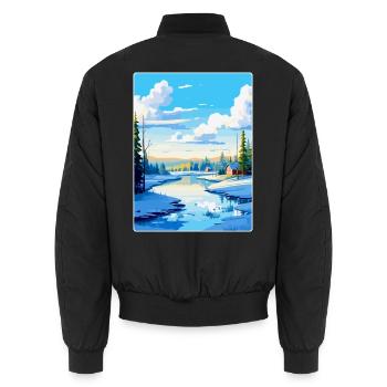 Rovaniemi Finlande Affiche de voyage vintage souvenir - Bomber unisexe - noir - Dos - AI Model Male 185 light (185cm)