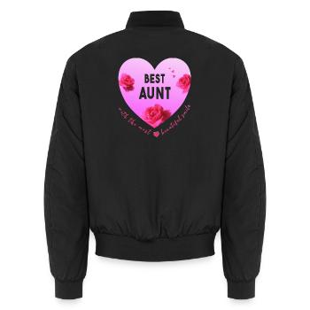 best aunt - Unisex Bomberjacke - Schwarz - Hinten - AI Model Male 185 light (185cm)