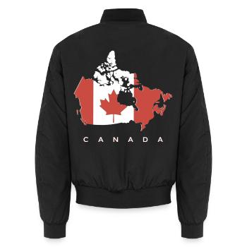Kanada Silhouette mit Ahornblatt - Unisex Bomberjacke - Schwarz - Hinten - AI Model Male 185 light (185cm)