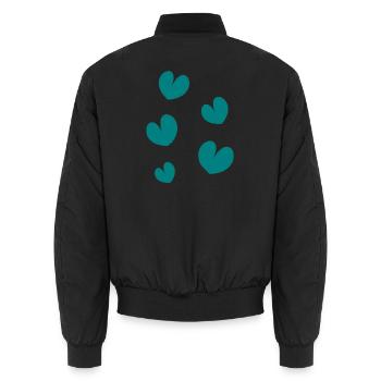 HEILIGER VALENTINSTAG. ICH LIEBE DICH. ICH LIEBE DICH. LIEBE. LIEBE - Unisex Bomberjacke - Schwarz - Hinten - AI Model Male 185 light (185cm)
