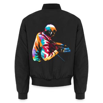 Kreativer Mediendesigner Werbeagentur - Unisex Bomberjacke - Schwarz - Hinten - AI Model Male 185 light (185cm)