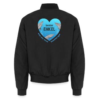 bester Enkel - Unisex Bomberjacke - Schwarz - Hinten - AI Model Male 185 light (185cm)