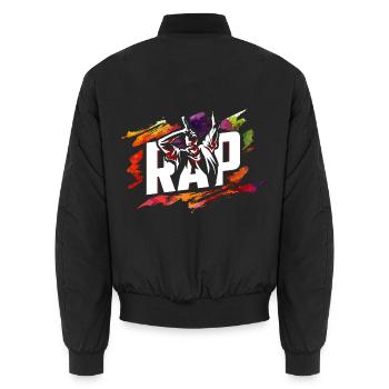 Schlagfertiger Rapper Straßenpoesie - Unisex Bomberjacke - Schwarz - Hinten - AI Model Male 185 light (185cm)