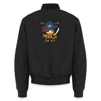 Pirat Süßer Kleiner Junge Pirats Piraten Kleines - Unisex Bomberjacke - Schwarz - Hinten - AI Model Male 185 light (185cm)