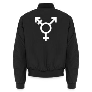 Queer - Divers, Mann und Frau Icon / Symbol - Unisex Bomberjacke - Schwarz - Hinten - AI Model Male 185 light (185cm)