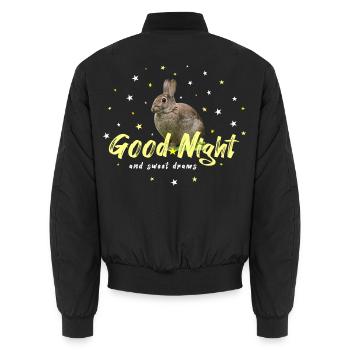 good night hare rabbit - Unisex Bomberjacke - Schwarz - Hinten - AI Model Male 185 light (185cm)