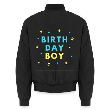 Birthday Boy | Geburtstagskind | Geschenk - Unisex Bomberjacke - Schwarz - Hinten - AI Model Male 185 light (185cm)