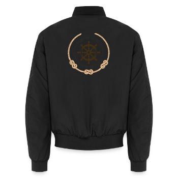 Ein Skipper muss tun Kordel 3 Knoten - Unisex Bomberjacke - Schwarz - Hinten - AI Model Male 185 light (185cm)