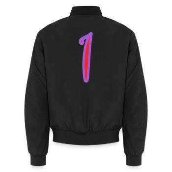 1 - Unisex Bomberjacke - Schwarz - Hinten - AI Model Male 185 light (185cm)