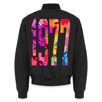 BUNT 49E ANNIVERSAIRE 1977 - Bomber unisexe - noir - Dos - AI Model Male 185 light (185cm)