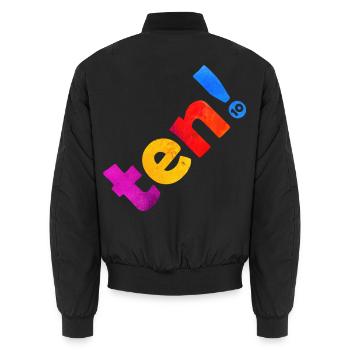 ZEHN 10 JAHRE 10. GEBURTSTAG - Unisex Bomberjacke - Schwarz - Hinten - AI Model Male 185 light (185cm)