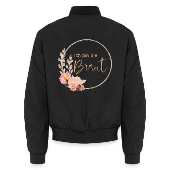 Ich bin die Braut - Unisex Bomberjacke - Schwarz - Hinten - AI Model Male 185 light (185cm)