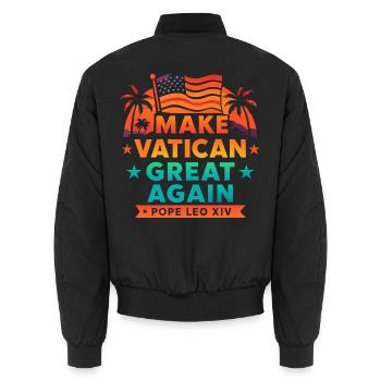 Make Vatican Great Again - Unisex Bomberjacke - Schwarz - Hinten - AI Model Male 185 light (185cm)