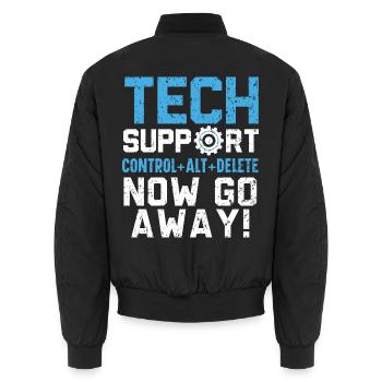 Tech Support Control + Alt + Delete Now Go Away - Unisex Bomberjacke - Schwarz - Hinten - AI Model Male 185 light (185cm)