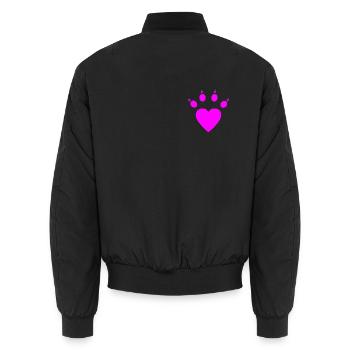 Katzenpfote Herz Pfote - Unisex Bomberjacke - Schwarz - Hinten - AI Model Male 185 light (185cm)