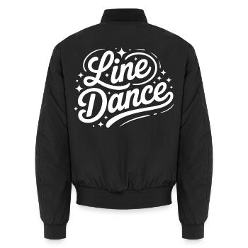 Line Dance mein Hobby - meine Passion - mein Ding - Unisex Bomberjacke - Schwarz - Hinten - AI Model Male 185 light (185cm)