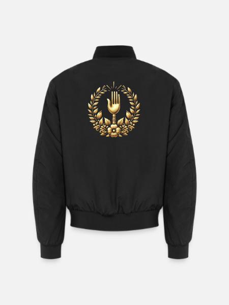 Gourmet Fork Logo - Unisex Bomber Jacket - black