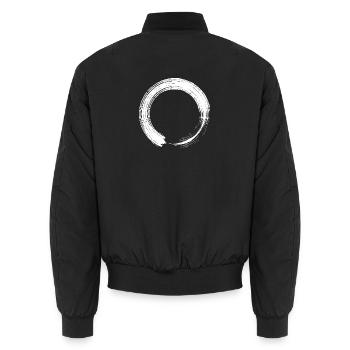 Kreis Design Symbol Bürste weiß - Unisex Bomberjacke - Schwarz - Hinten - AI Model Male 185 light (185cm)