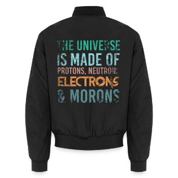 Physikstudent Physiker Physik Science Wissenschaft - Unisex Bomberjacke - Schwarz - Hinten - AI Model Male 185 light (185cm)