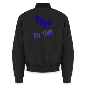 FROHER VATERTAG. PAPA. VATERTAG - Unisex Bomberjacke - Schwarz - Hinten - AI Model Male 185 light (185cm)