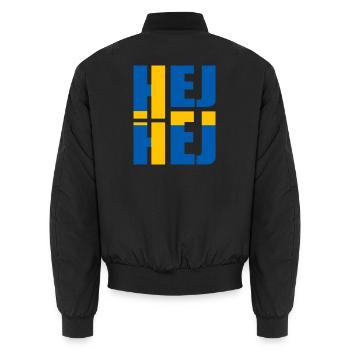 SUÉDOIS HEJ HEJ SUÈDE - Bomber unisexe - noir - Dos - AI Model Male 185 light (185cm)