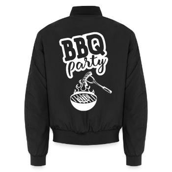 BBQ PARTY Küchenschürze - Unisex Bomberjacke - Schwarz - Hinten - AI Model Male 185 light (185cm)