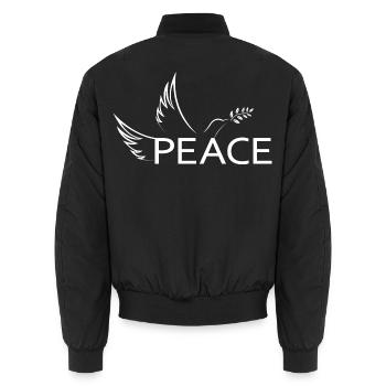 Paix Paix Colombe de la Paix Manifestation Protestation Liberté - Bomber unisexe - noir - Dos - AI Model Male 185 light (185cm)