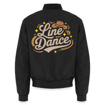 Line Dance mein Hobby - meine Passion - mein Ding - Unisex Bomberjacke - Schwarz - Hinten - AI Model Male 185 light (185cm)