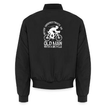 Radfahren - Unisex Bomberjacke - Schwarz - Hinten - AI Model Male 185 light (185cm)