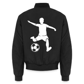 Fußballspieler Fußball - Unisex Bomberjacke - Schwarz - Hinten - AI Model Male 185 light (185cm)