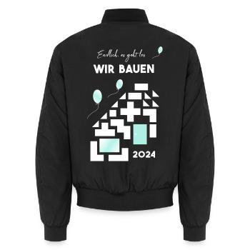 wir bauen Hausbau - Unisex Bomberjacke - Schwarz - Hinten - AI Model Male 185 light (185cm)