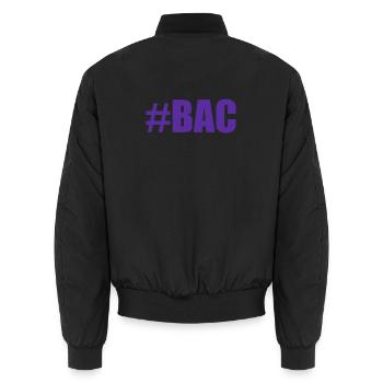 FERRY. BACCALAUREAT. PATENT. DNB. EXAMINATION. WELL DONE - Unisex Bomber Jacket - black - Back - AI Model Male 185 light (185cm)