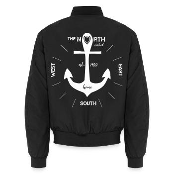 Anker Norden Urlaub Kompass - Unisex Bomberjacke - Schwarz - Hinten - AI Model Male 185 light (185cm)